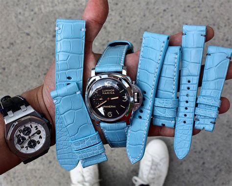 panerai strap light blue|panerai strap review.